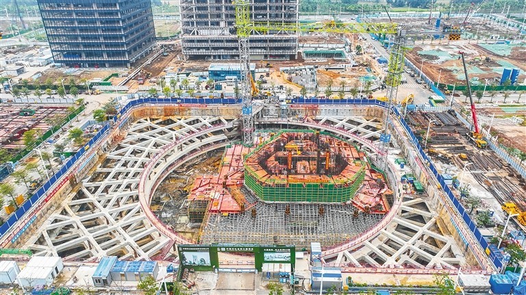 中国石化自贸大厦项目冲出“正负零” - 第1张 - 自贸港在线 中国石化自贸大厦项目冲出“正负零” - 第1张
